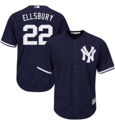 Men's Majestic New York Yankees #22 Jacoby Ellsbury Replica Navy Blue Alternate MLB Jersey