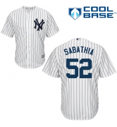 Men's Majestic New York Yankees #52 C.C. Sabathia Replica White Home MLB Jersey