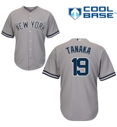 Men's Majestic New York Yankees #19 Masahiro Tanaka Replica Grey Road MLB Jersey