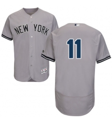 Men's Majestic New York Yankees #11 Brett Gardner Grey Road Flex Base Authentic Collection MLB Jersey