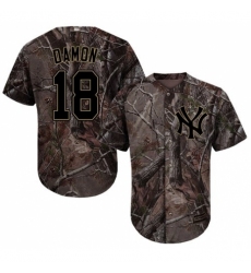 Men's Majestic New York Yankees #18 Johnny Damon Authentic Camo Realtree Collection Flex Base MLB Jersey