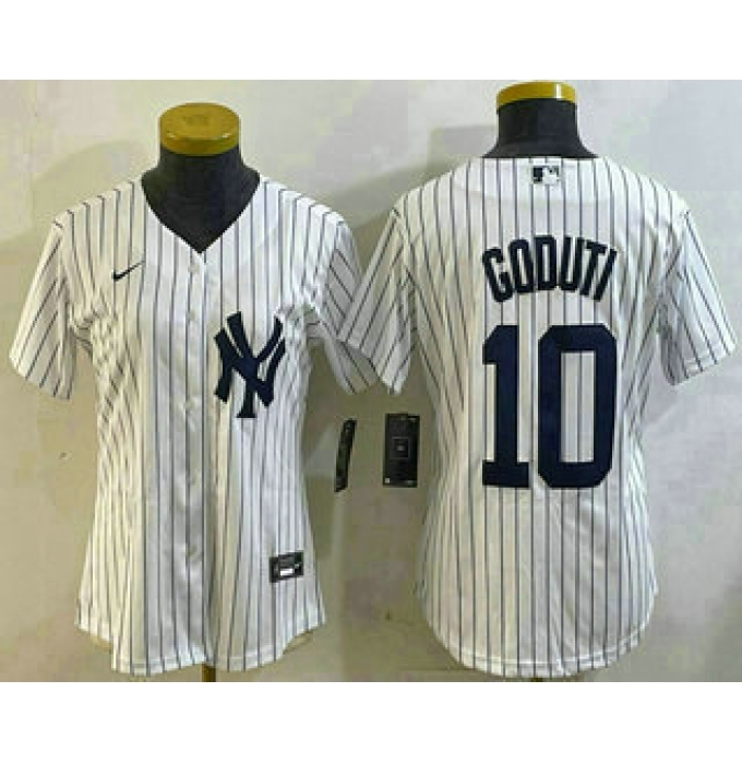 Youth New York Yankees #10 Goduti White Cool Base Stitched Jersey