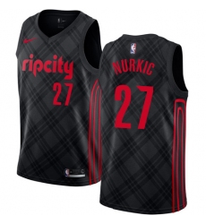 Men's Nike Portland Trail Blazers #27 Jusuf Nurkic Authentic Black NBA Jersey - City Edition