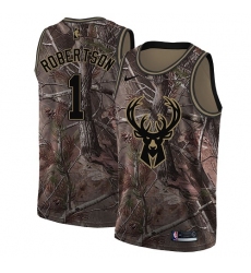 Men's Nike Milwaukee Bucks #1 Oscar Robertson Swingman Camo Realtree Collection NBA Jersey