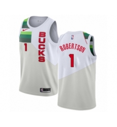 Women's Nike Milwaukee Bucks #1 Oscar Robertson White Swingman Jersey - Earned Edition