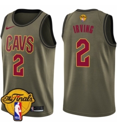 Youth Nike Cleveland Cavaliers #2 Kyrie Irving Swingman Green Salute to Service 2018 NBA Finals Bound NBA Jersey