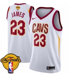 Women's Nike Cleveland Cavaliers #23 LeBron James Swingman White 2018 NBA Finals Bound NBA Jersey - Association Edition