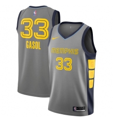Youth Nike Memphis Grizzlies #33 Marc Gasol Swingman Gray NBA Jersey - City Edition