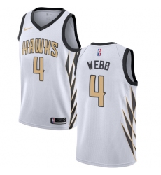 Men's Nike Atlanta Hawks #4 Spud Webb Swingman White NBA Jersey - City Edition