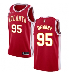 Men's Nike Atlanta Hawks #95 DeAndre' Bembry Authentic Red NBA Jersey Statement Edition