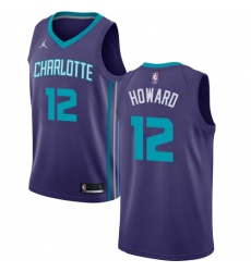 Men's Nike Jordan Charlotte Hornets #12 Dwight Howard Authentic Purple NBA Jersey Statement Edition