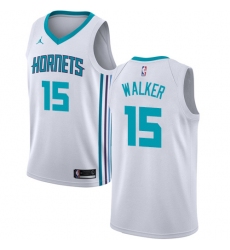 Men's Nike Jordan Charlotte Hornets #15 Kemba Walker Authentic White NBA Jersey - Association Edition