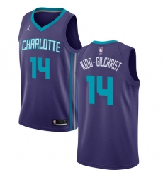 Men's Nike Jordan Charlotte Hornets #14 Michael Kidd-Gilchrist Authentic Purple NBA Jersey Statement Edition