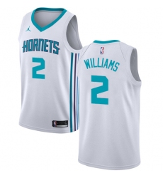 Men's Nike Jordan Charlotte Hornets #2 Marvin Williams Authentic White NBA Jersey - Association Edition