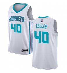 Men's Nike Jordan Charlotte Hornets #40 Cody Zeller Authentic White NBA Jersey - Association Edition