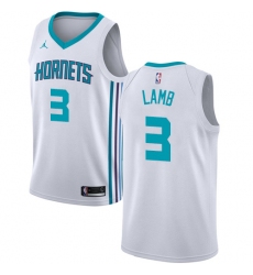 Men's Nike Jordan Charlotte Hornets #3 Jeremy Lamb Authentic White NBA Jersey - Association Edition