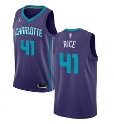 Men's Nike Jordan Charlotte Hornets #41 Glen Rice Authentic Purple NBA Jersey Statement Edition