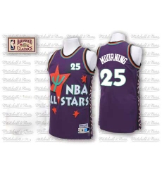 Men's Adidas Charlotte Hornets #25 Alonzo Mourning Swingman Purple 1995 All Star Throwback NBA Jersey