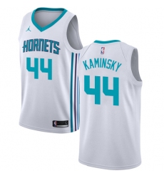 Men's Nike Jordan Charlotte Hornets #44 Frank Kaminsky Authentic White NBA Jersey - Association Edition