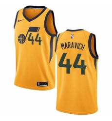 Men's Nike Utah Jazz #44 Pete Maravich Swingman Gold NBA Jersey Statement Edition