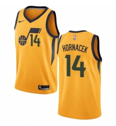 Men's Nike Utah Jazz #14 Jeff Hornacek Authentic Gold NBA Jersey Statement Edition