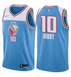Men's Nike Sacramento Kings #10 Mike Bibby Swingman Blue NBA Jersey - City Edition