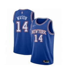 Youth New York Knicks #14 Anthony Mason Swingman Blue Basketball Jersey - Statement Edition