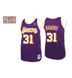 Men's Mitchell and Ness Los Angeles Lakers #31 Kurt Rambis Swingman Purple Throwback NBA Jersey