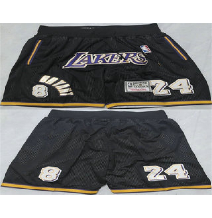 Men's Los Angeles Lakers #24 Kobe Bryant Black Just Don Shorts