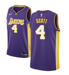 Youth Nike Los Angeles Lakers #4 Byron Scott Swingman Purple NBA Jersey - Statement Edition