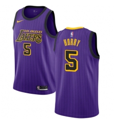 Youth Nike Los Angeles Lakers #5 Robert Horry Swingman Purple NBA Jersey - City Edition