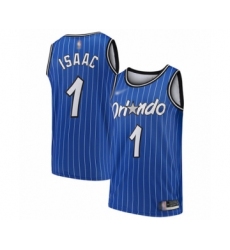 Women's Orlando Magic #1 Jonathan Isaac Swingman Blue Hardwood Classics Basketball Jersey