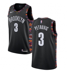 Women's Nike Brooklyn Nets #3 Drazen Petrovic Swingman Black NBA Jersey - 2018 19 City Edition