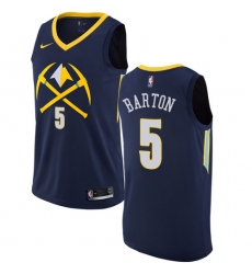 Men's Nike Denver Nuggets #5 Will Barton Authentic Navy Blue NBA Jersey - City Edition
