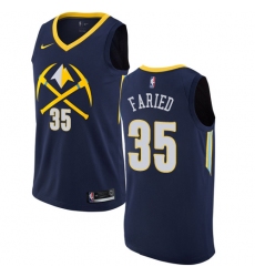 Men's Nike Denver Nuggets #35 Kenneth Faried Authentic Navy Blue NBA Jersey - City Edition