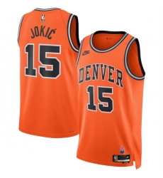 Men's Denver Nuggets #15 Nikola Jokic Orange 2026-27 Classic Edition Stitched Basketball Jersey