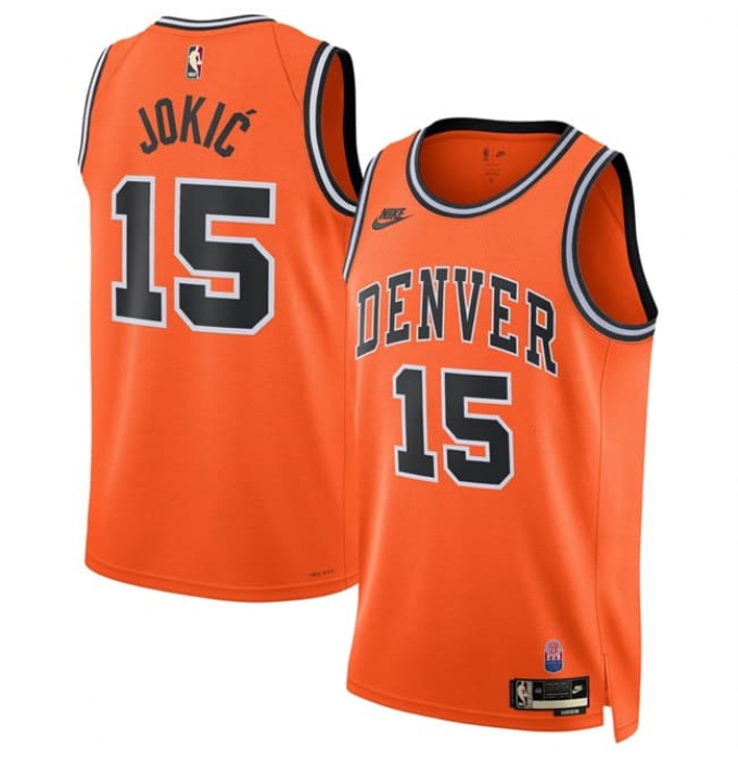 Men's Denver Nuggets #15 Nikola Jokic Orange 2026-27 Classic Edition Stitched Basketball Jersey