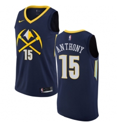 Men's Nike Denver Nuggets #15 Carmelo Anthony Authentic Navy Blue NBA Jersey - City Edition