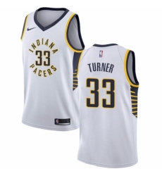 Men's Nike Indiana Pacers #33 Myles Turner Authentic White NBA Jersey - Association Edition