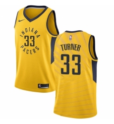Women's Nike Indiana Pacers #33 Myles Turner Swingman Gold NBA Jersey Statement Edition