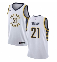 Women's Nike Indiana Pacers #21 Thaddeus Young Swingman White NBA Jersey - Association Edition