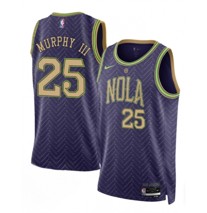 Men's New Orleans Pelicans #25 Trey Murphy III Purple 2024-25 City Ediiton Stitched Basketball Jersey