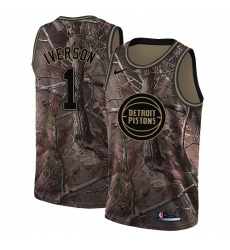 Youth Nike Detroit Pistons #1 Reggie Jackson Swingman Camo Realtree Collection NBA Jersey