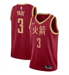 Men's Nike Houston Rockets #3 Chris Paul Swingman Red NBA Jersey - 2018 19 City Edition