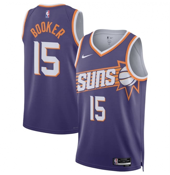 Men's Phoenix Suns #15 Devin Booker Purple 2026 Icon Edition Stitched Basketball Jersey
