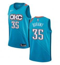 Women's Nike Oklahoma City Thunder #35 Kevin Durant Swingman Turquoise NBA Jersey - City Edition