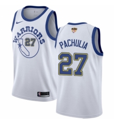 Youth Nike Golden State Warriors #27 Zaza Pachulia Authentic White Hardwood Classics 2018 NBA Finals Bound NBA Jersey
