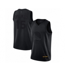 Men's Golden State Warriors #15 Latrell Sprewell Swingman Black MVP Basketball Jersey