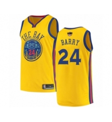 Men's Golden State Warriors #24 Rick Barry Swingman Gold 2019 Basketball Finals Bound Basketball Jersey - City Edition