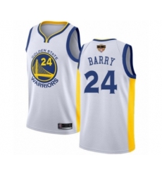 Men's Golden State Warriors #24 Rick Barry Swingman White 2019 Basketball Finals Bound Basketball Jersey - Association Edition